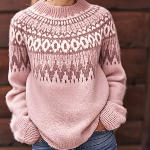 Livia β Soft winter sweater with refined shoulder pattern