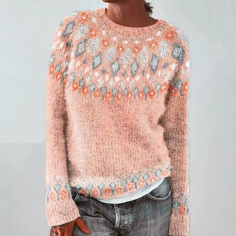 Olivia β Warm sweater with a classic woven pattern