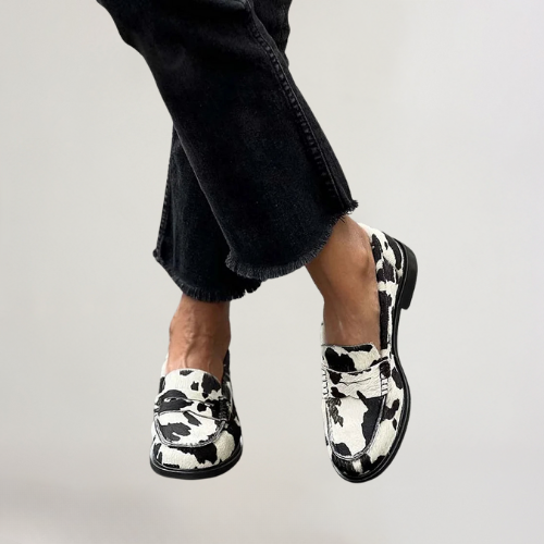 Emory | Cow-patern Loafers