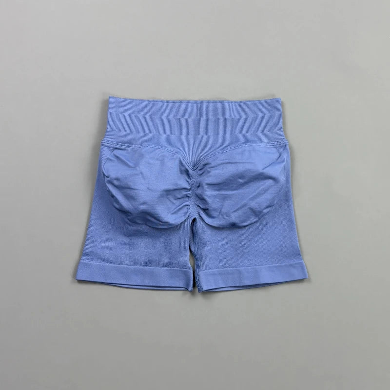 Pantalones cortos deportivos para mujer (tiro bajo, 4,5 pulgadas): ideales para fitness, ciclismo, running y yoga; diseño sin costuras y efecto "scrunch" para realzar los glúteos.