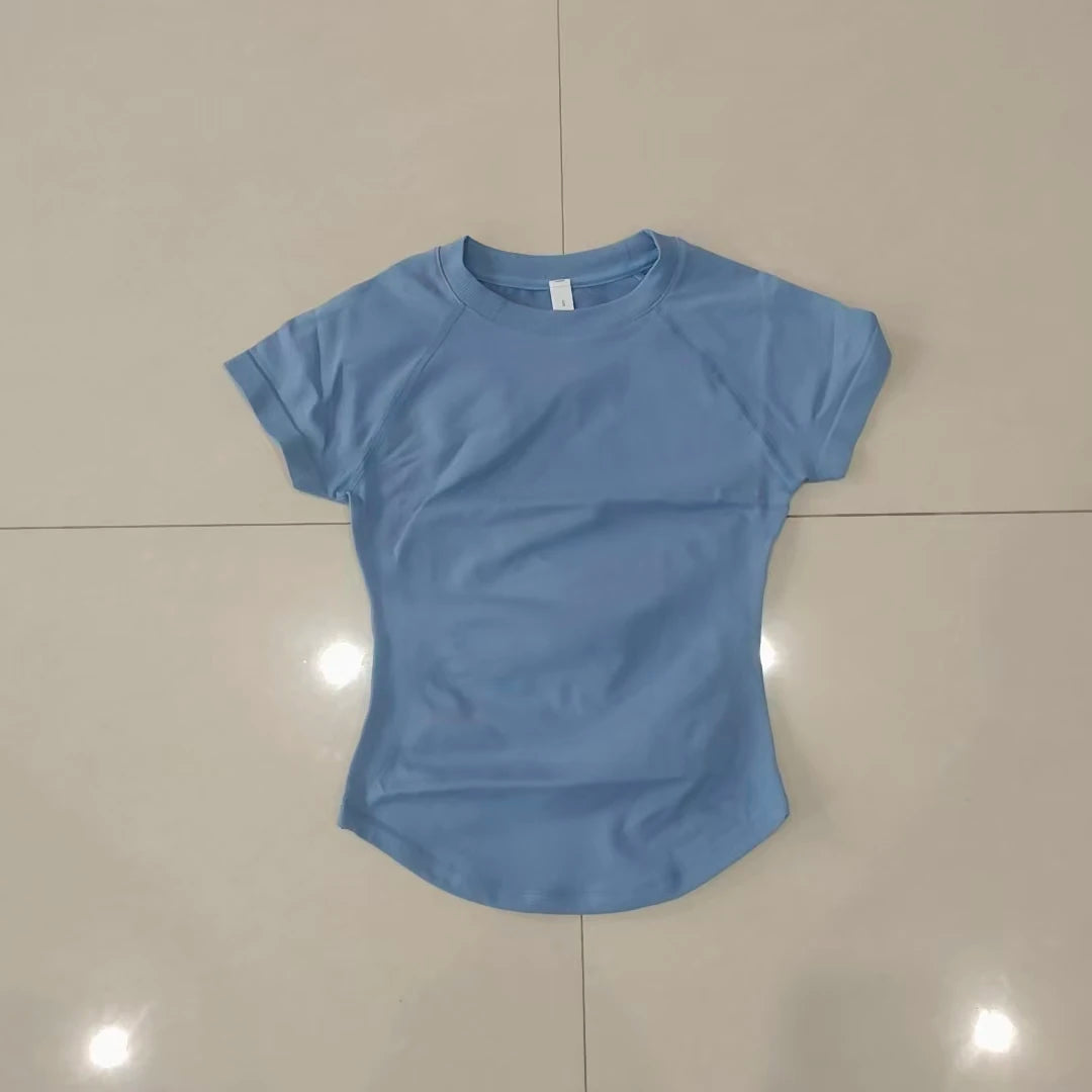 Camiseta deportiva de secado rápido para mujer (manga corta) – Ideal para gimnasio, yoga y running – Camiseta técnica transpirable