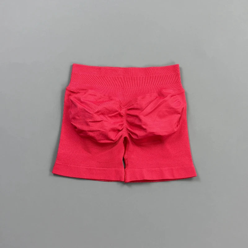 Pantalones cortos deportivos para mujer (tiro bajo, 4,5 pulgadas): ideales para fitness, ciclismo, running y yoga; diseño sin costuras y efecto "scrunch" para realzar los glúteos.