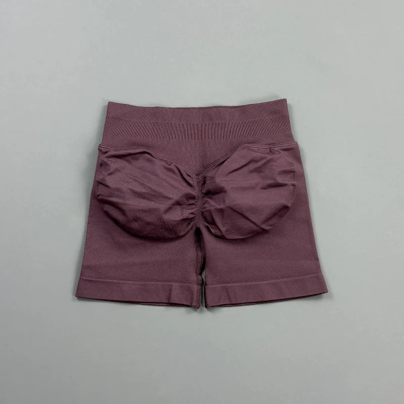 Pantalones cortos deportivos para mujer (tiro bajo, 4,5 pulgadas): ideales para fitness, ciclismo, running y yoga; diseño sin costuras y efecto "scrunch" para realzar los glúteos.
