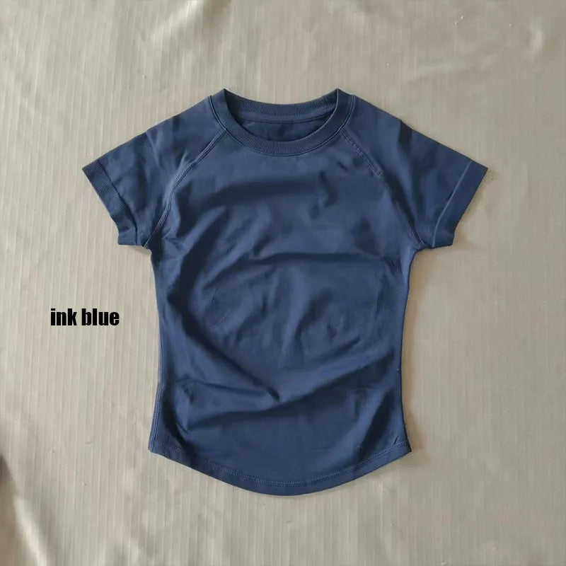 Camiseta deportiva de secado rápido para mujer (manga corta) – Ideal para gimnasio, yoga y running – Camiseta técnica transpirable