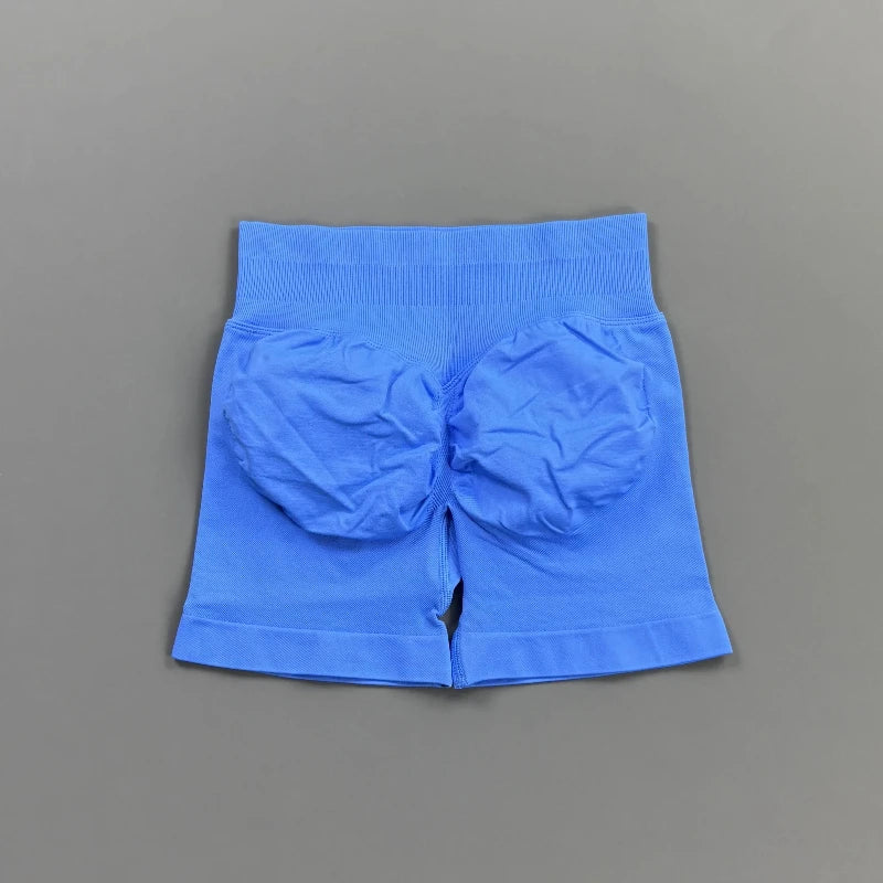 Pantalones cortos deportivos para mujer (tiro bajo, 4,5 pulgadas): ideales para fitness, ciclismo, running y yoga; diseño sin costuras y efecto "scrunch" para realzar los glúteos.