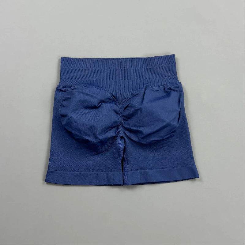 Pantalones cortos deportivos para mujer (tiro bajo, 4,5 pulgadas): ideales para fitness, ciclismo, running y yoga; diseño sin costuras y efecto "scrunch" para realzar los glúteos.