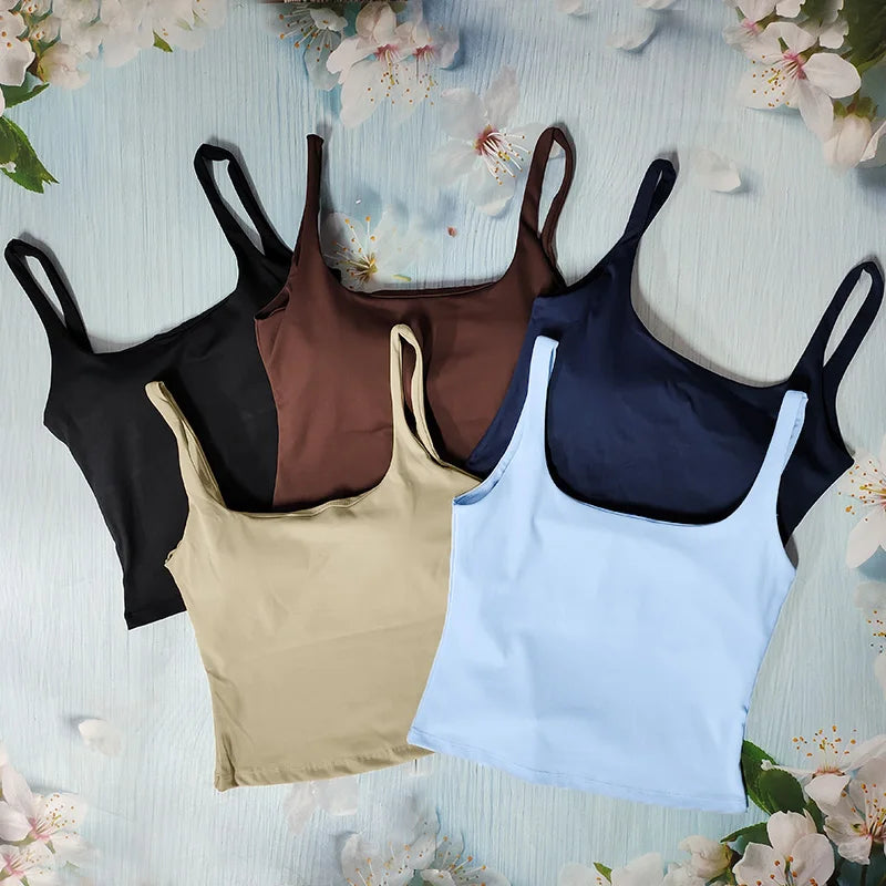 Sujetador deportivo de yoga para mujer, top corto de entrenamiento, ropa deportiva cómoda con efecto push-up para correr