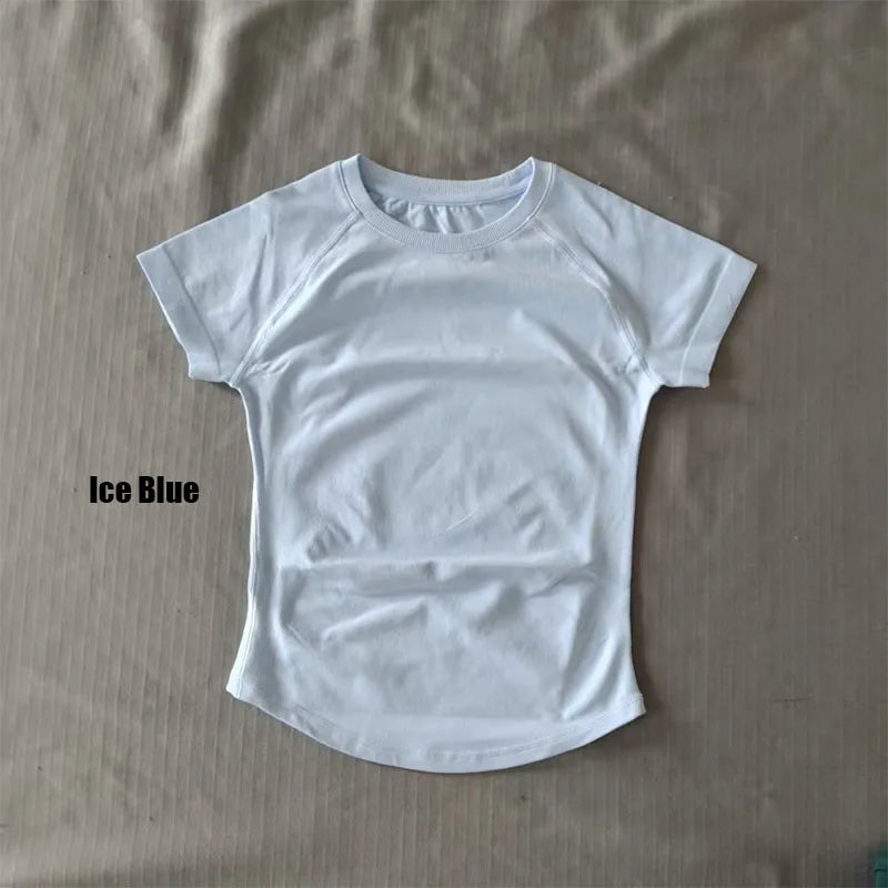 Camiseta deportiva de secado rápido para mujer (manga corta) – Ideal para gimnasio, yoga y running – Camiseta técnica transpirable