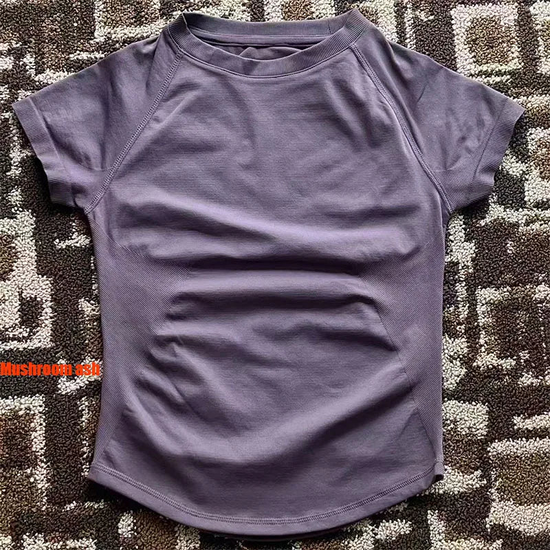 Camiseta deportiva de secado rápido para mujer (manga corta) – Ideal para gimnasio, yoga y running – Camiseta técnica transpirable
