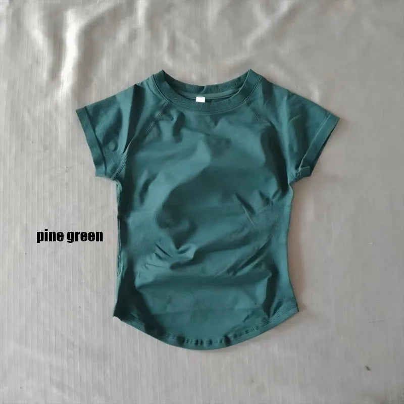 Camiseta deportiva de secado rápido para mujer (manga corta) – Ideal para gimnasio, yoga y running – Camiseta técnica transpirable