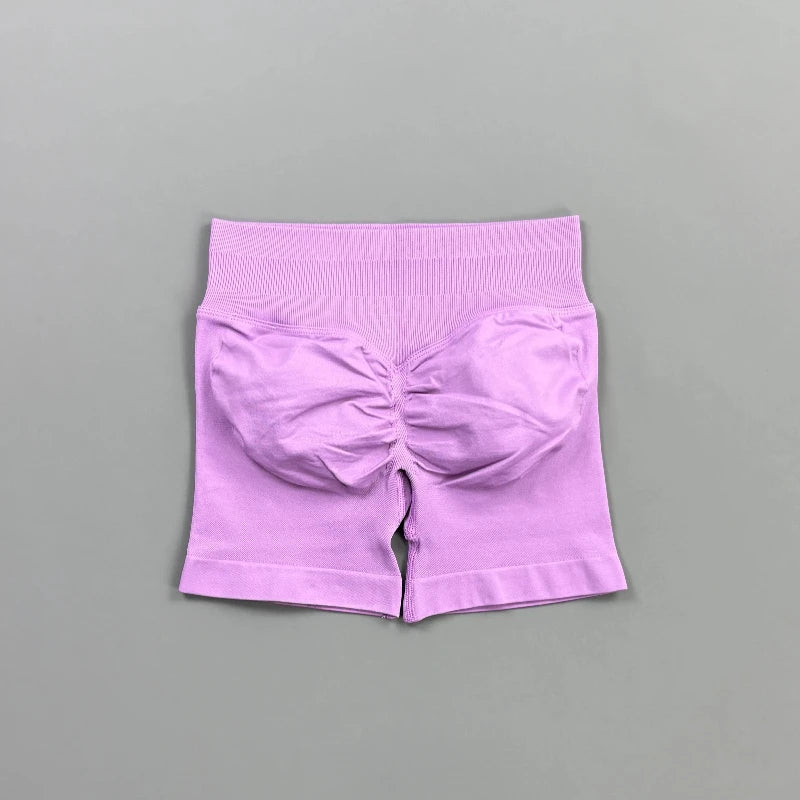 Pantalones cortos deportivos para mujer (tiro bajo, 4,5 pulgadas): ideales para fitness, ciclismo, running y yoga; diseño sin costuras y efecto "scrunch" para realzar los glúteos.