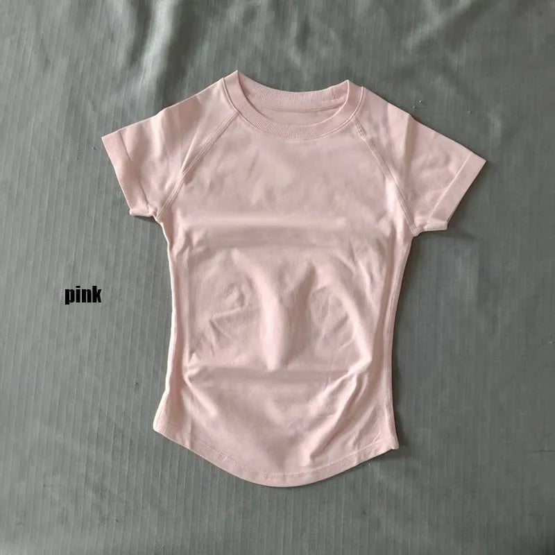 Camiseta deportiva de secado rápido para mujer (manga corta) – Ideal para gimnasio, yoga y running – Camiseta técnica transpirable