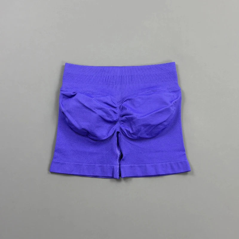 Pantalones cortos deportivos para mujer (tiro bajo, 4,5 pulgadas): ideales para fitness, ciclismo, running y yoga; diseño sin costuras y efecto "scrunch" para realzar los glúteos.