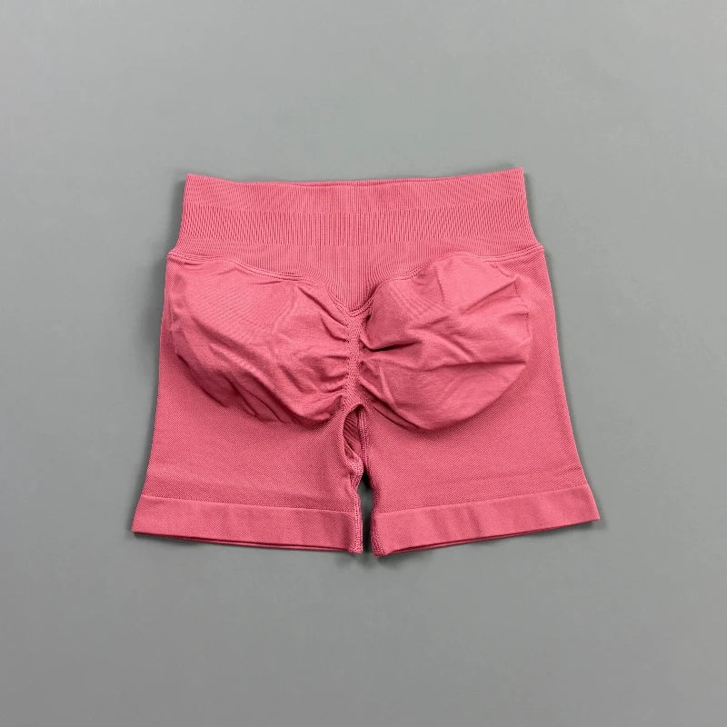 Pantalones cortos deportivos para mujer (tiro bajo, 4,5 pulgadas): ideales para fitness, ciclismo, running y yoga; diseño sin costuras y efecto "scrunch" para realzar los glúteos.